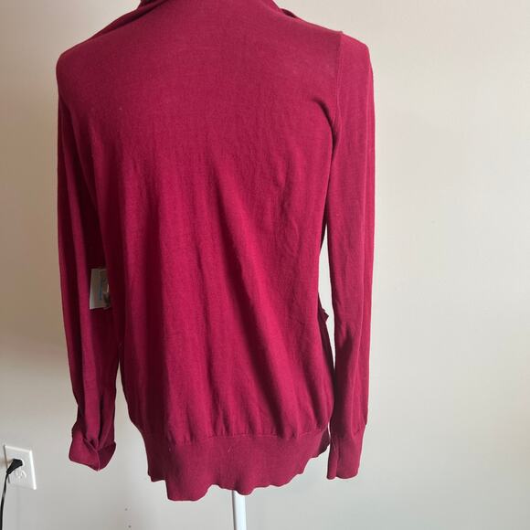 Relativity Women's Dark Red Long Sleeve Hooded Knit Cardigan - Size XL - NWT - Picture 7 of 10